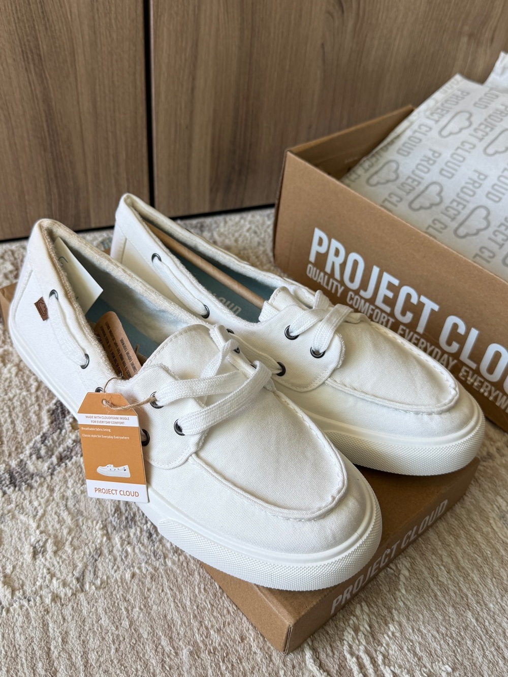 Project Cloud Women's Seasalt White Canvas Sneakers